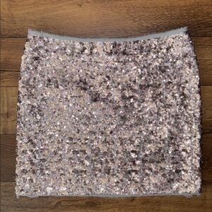 Zadig & Voltaire Deluxe Size FR 36 / US Small Grey Pink Sequined Mini Skirt Luxe